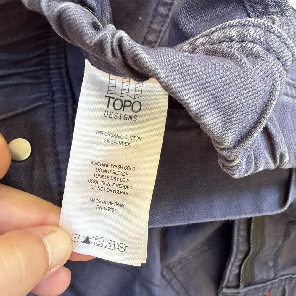 Topo Designs Shorts Womens Large Belted Organic Cotton Hiking Outdoors Blue - Picture 5 of 8